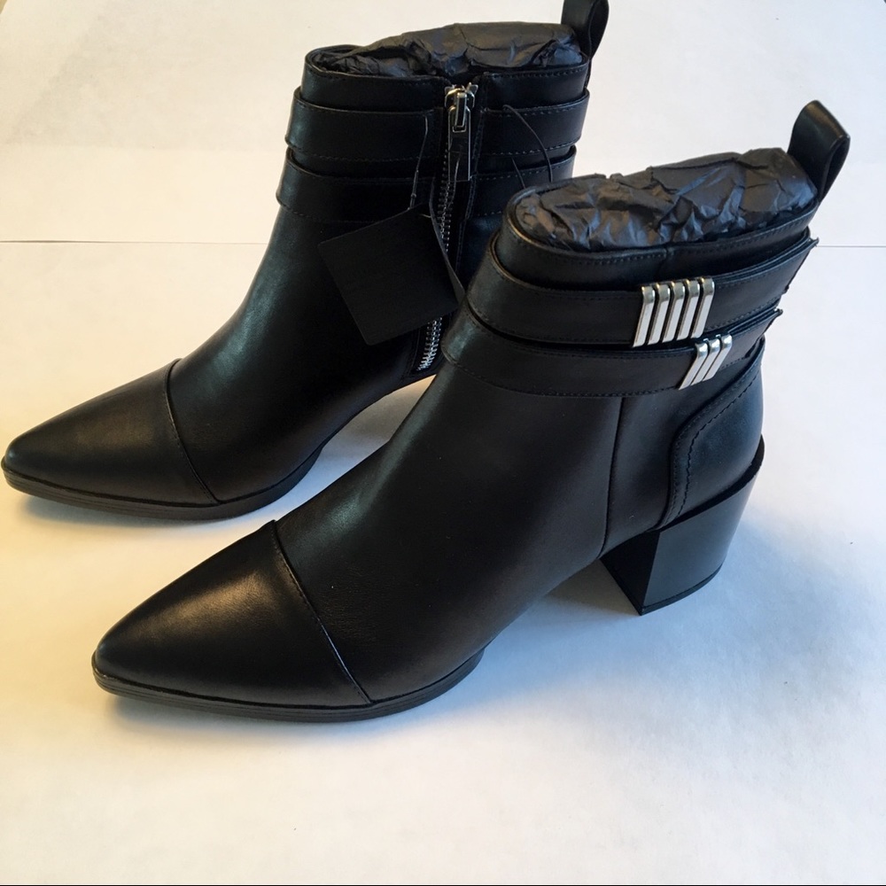 Black boots with silver detail